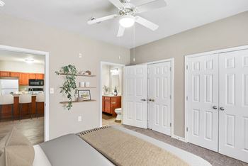 Multi-speed ceiling fans with lighting